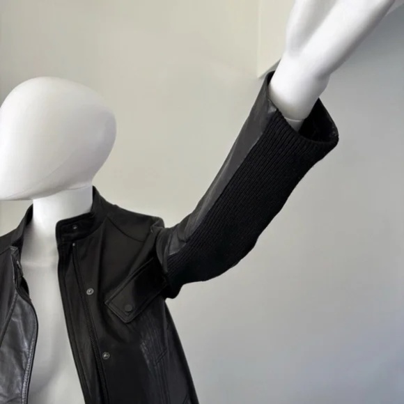 Vince Jacket Biker Pocket Leather Women's Sz Medium Authentic❤️ - Picture 7 of 12